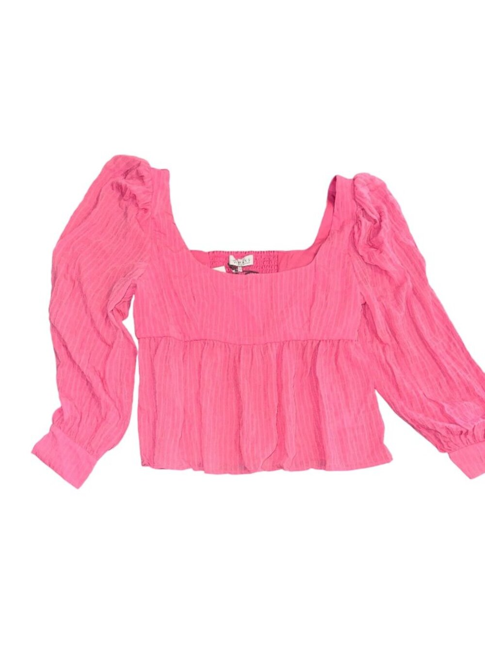 Pink WAYF Womens Long Sleeve Square Neck Blouse XL
